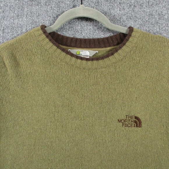 North Face Sweater Mens L Green A5 Series Lambs Wool Crew Pull Over Climb Hike - Picture 2 of 16